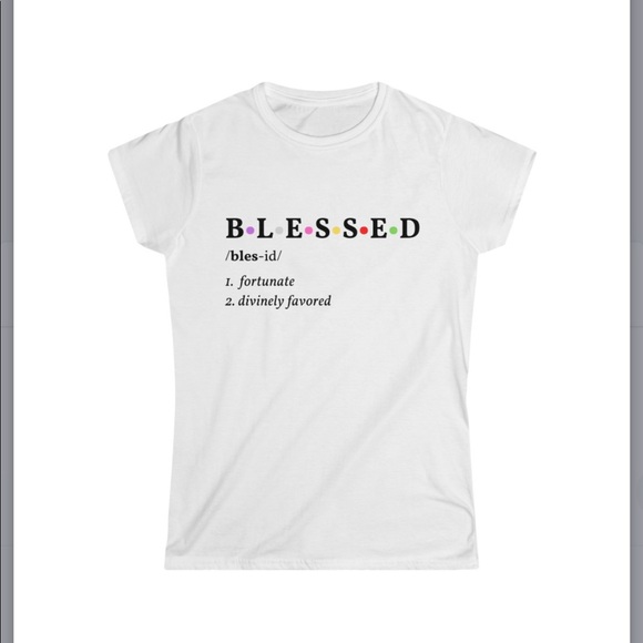 BLESSED T-shirt in black or white - Picture 2 of 2